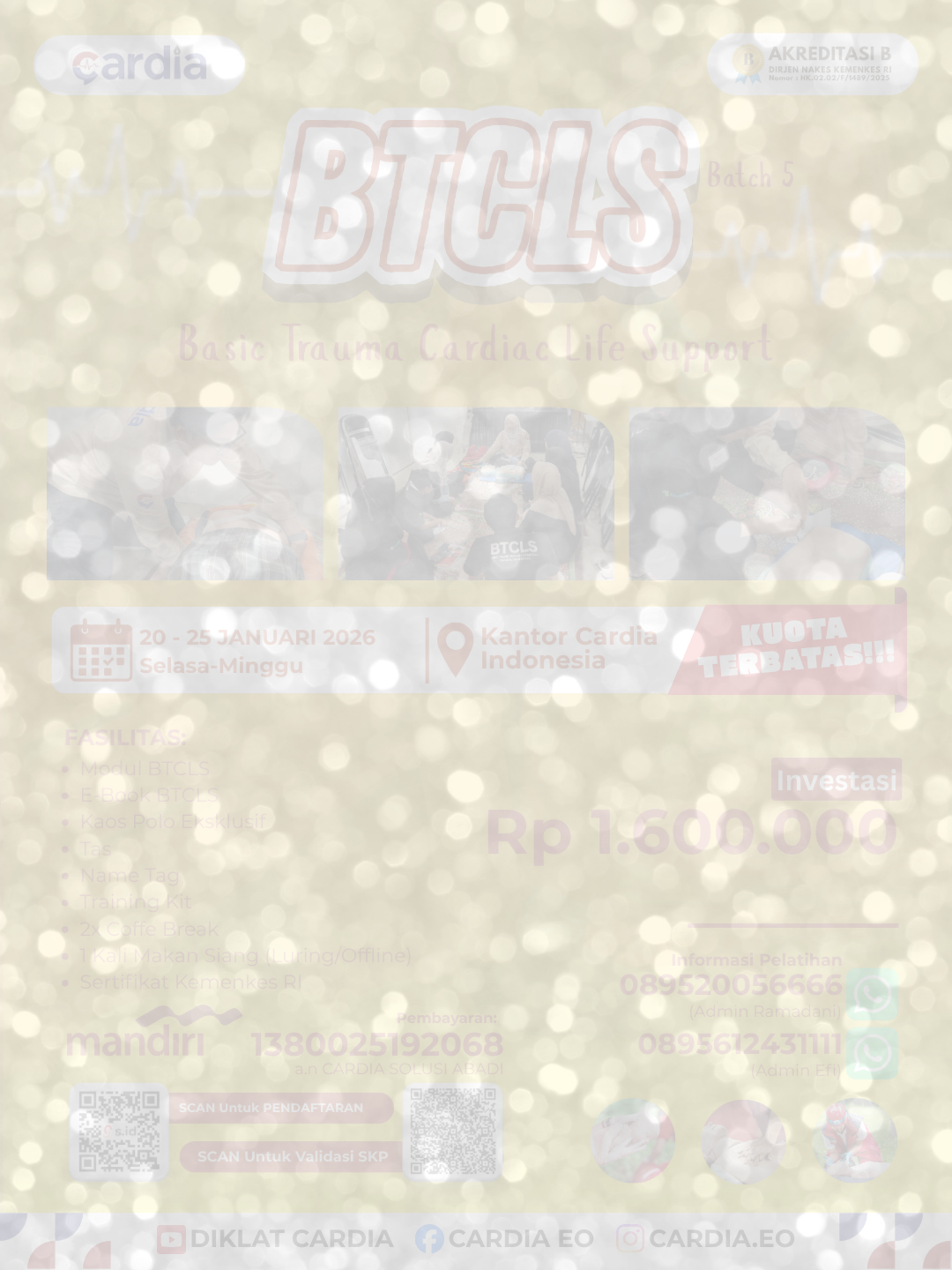 Gambar Pelatihan Basic Trauma Cardiac Life Support (BTCLS) Batch 5